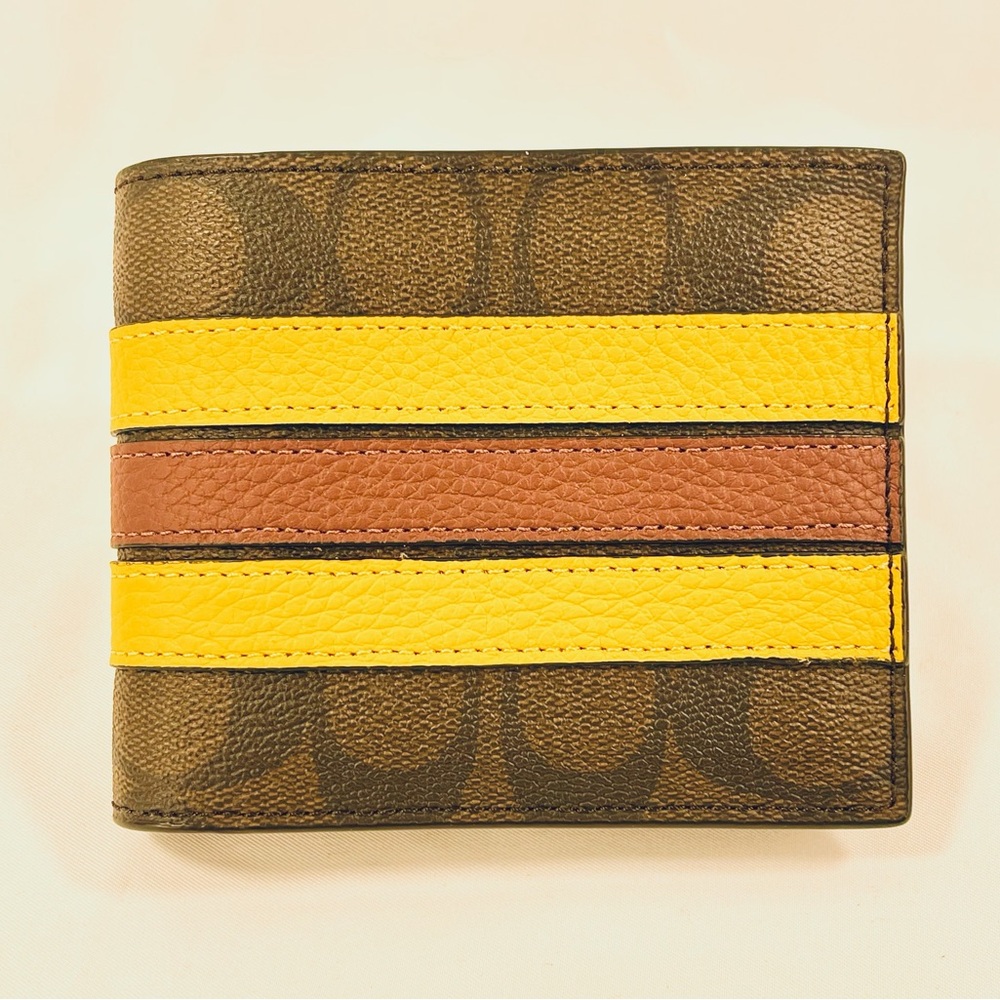 COACH Men's 3-In-1 Wallet In Signature Canvas With Varsity Stripe